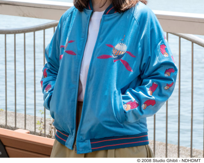 スタジオジブリ 崖の上のポニョ スカジャン サイズS ベロア ポニョ