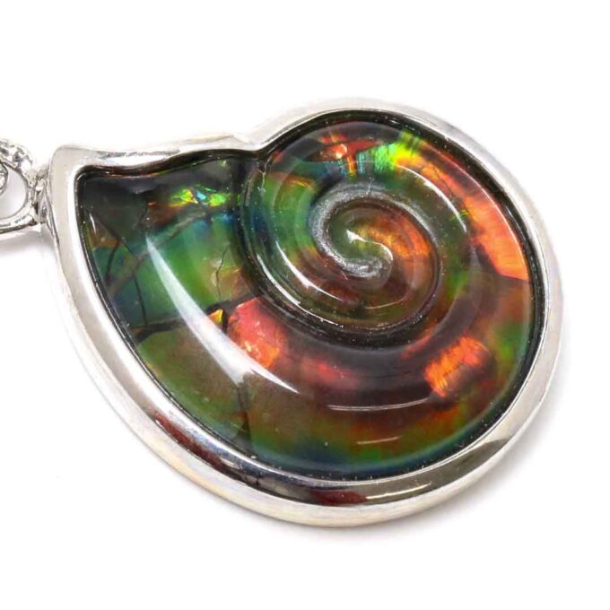 アンモナイトの形をしたアンモライトのペンダントトップ - 石の音ブログ