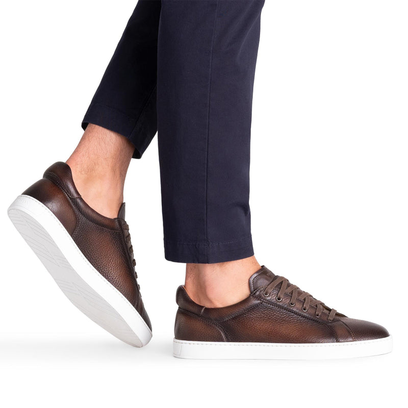 ディアスキンレザー カップソールスニーカー ダークブラウン | 25304