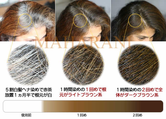 赤みを抑えたヘナ白髪染めハーバルカラー5ダークブラウン