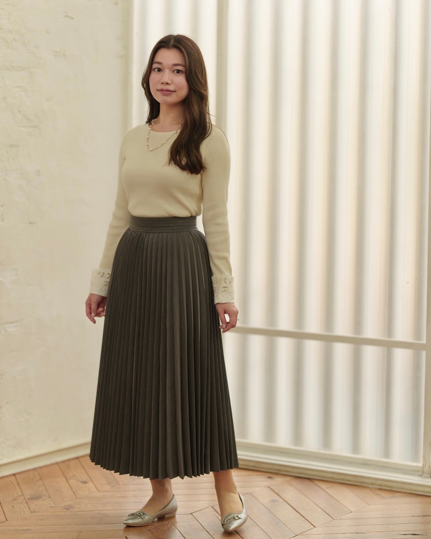 タックベルトプリーツスカート – Maison Echelle