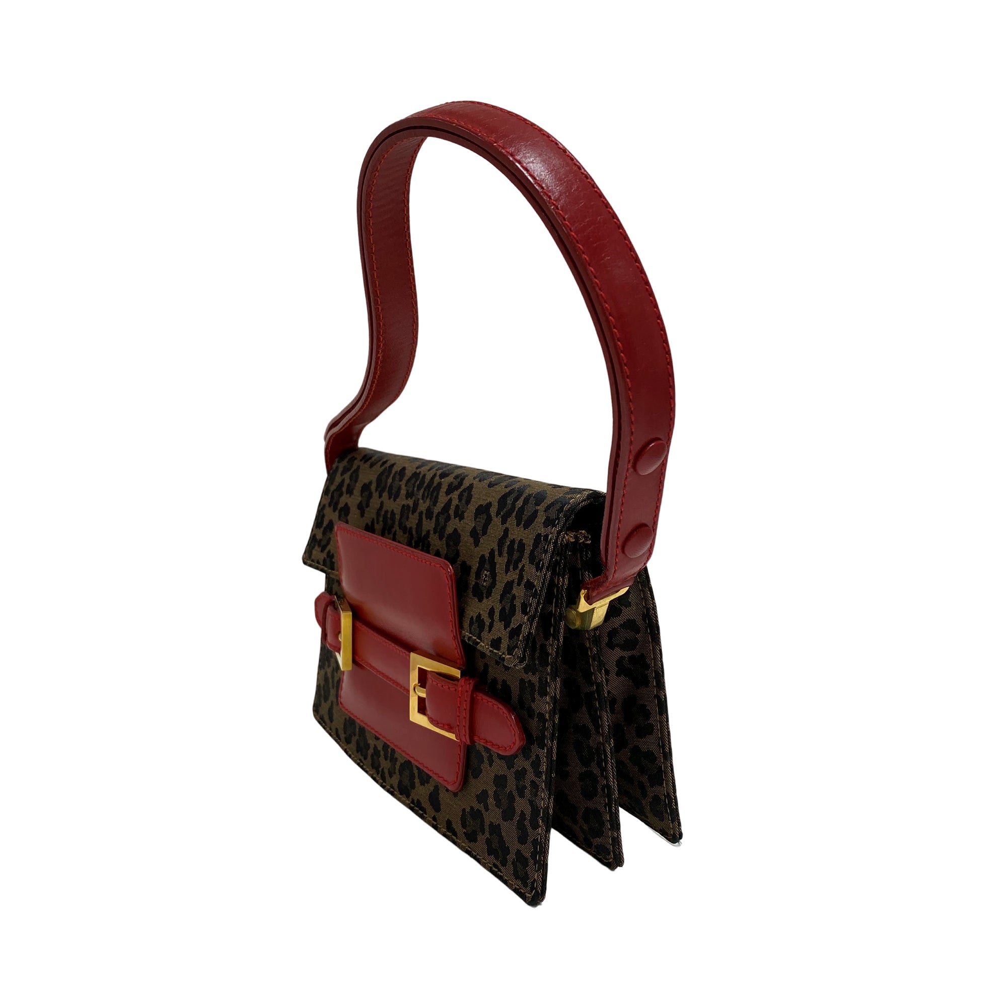 FENDI ヒョウ柄ハンドバッグ 可愛いハンドル 軽量 今年のラッキー