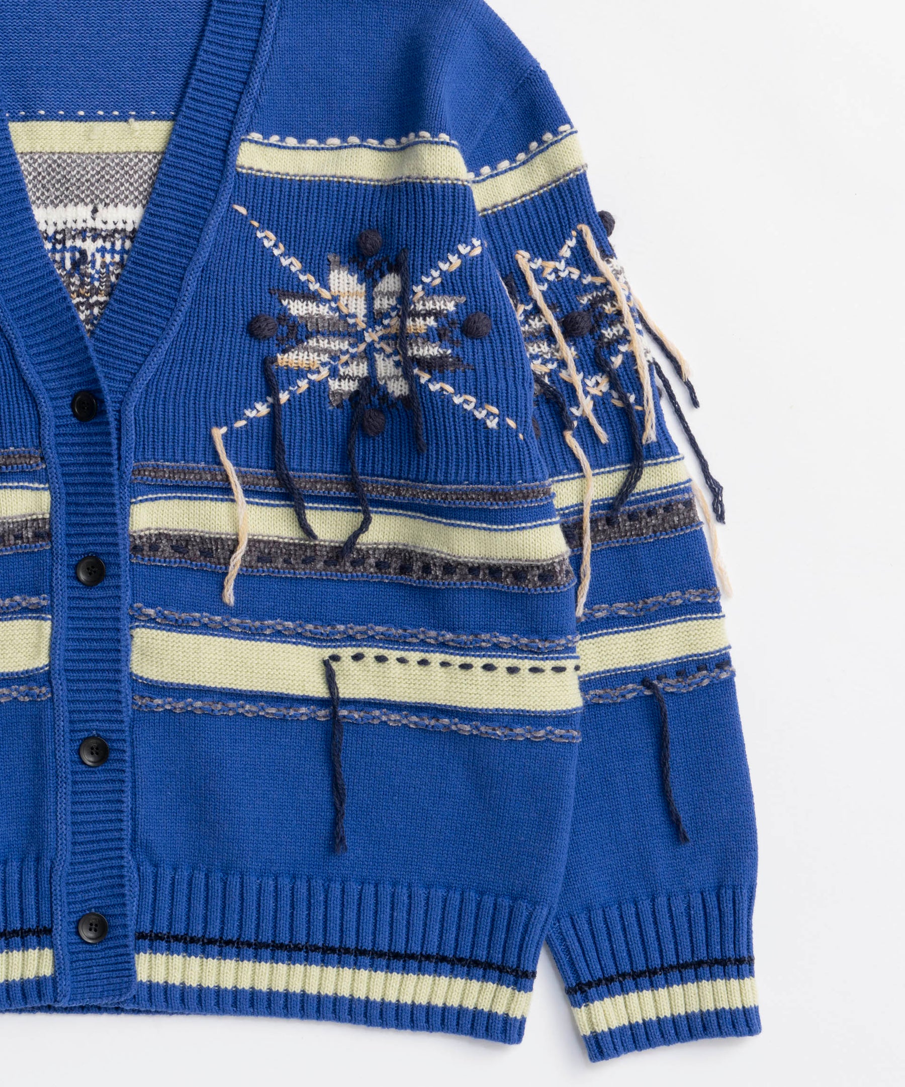 SALE】Argyle Motif Hand Stitch Knit Cardigan