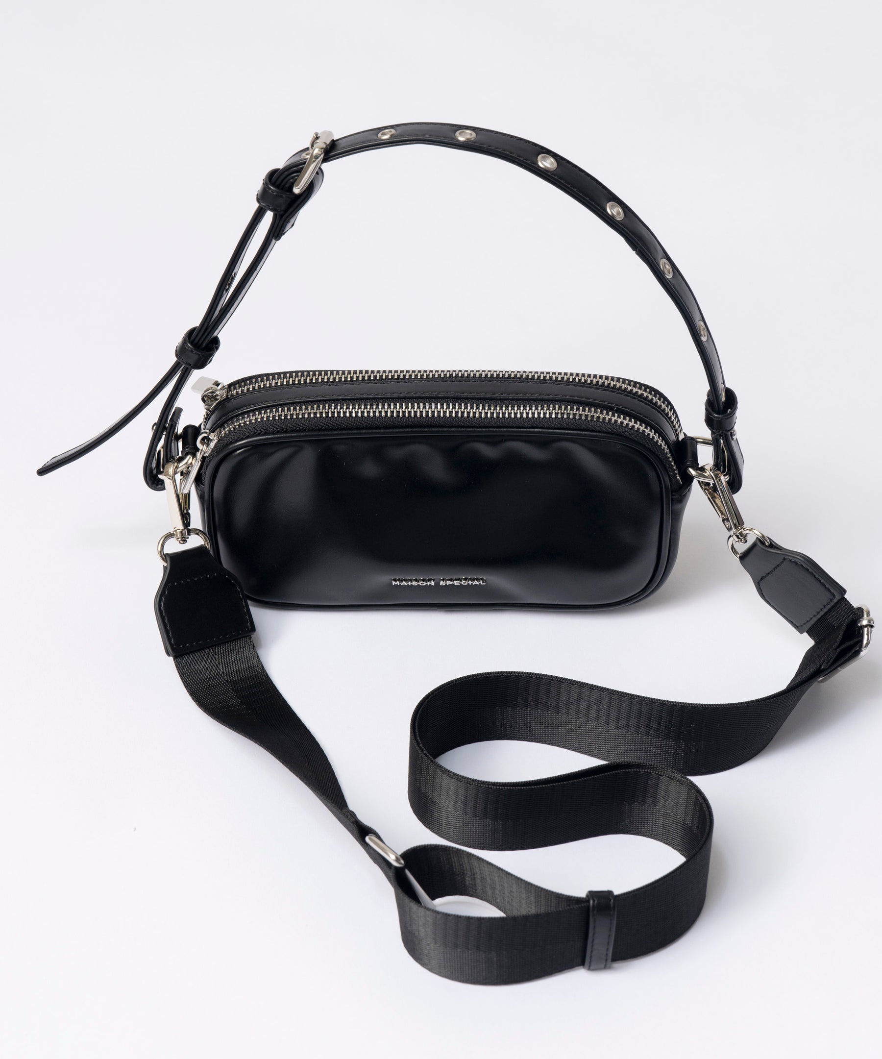 SALE】Double Zipper Shoulder Bag