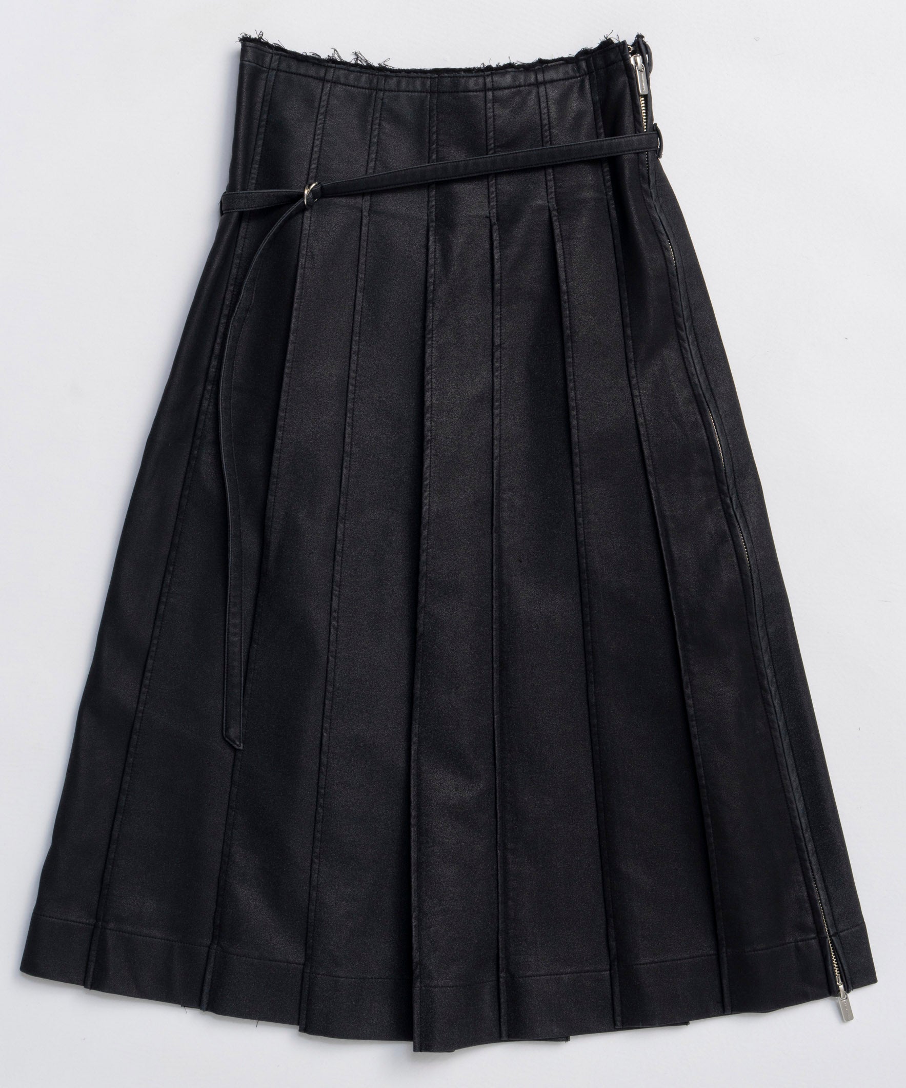 SALE】Vegan Leather Midi-length Skirt