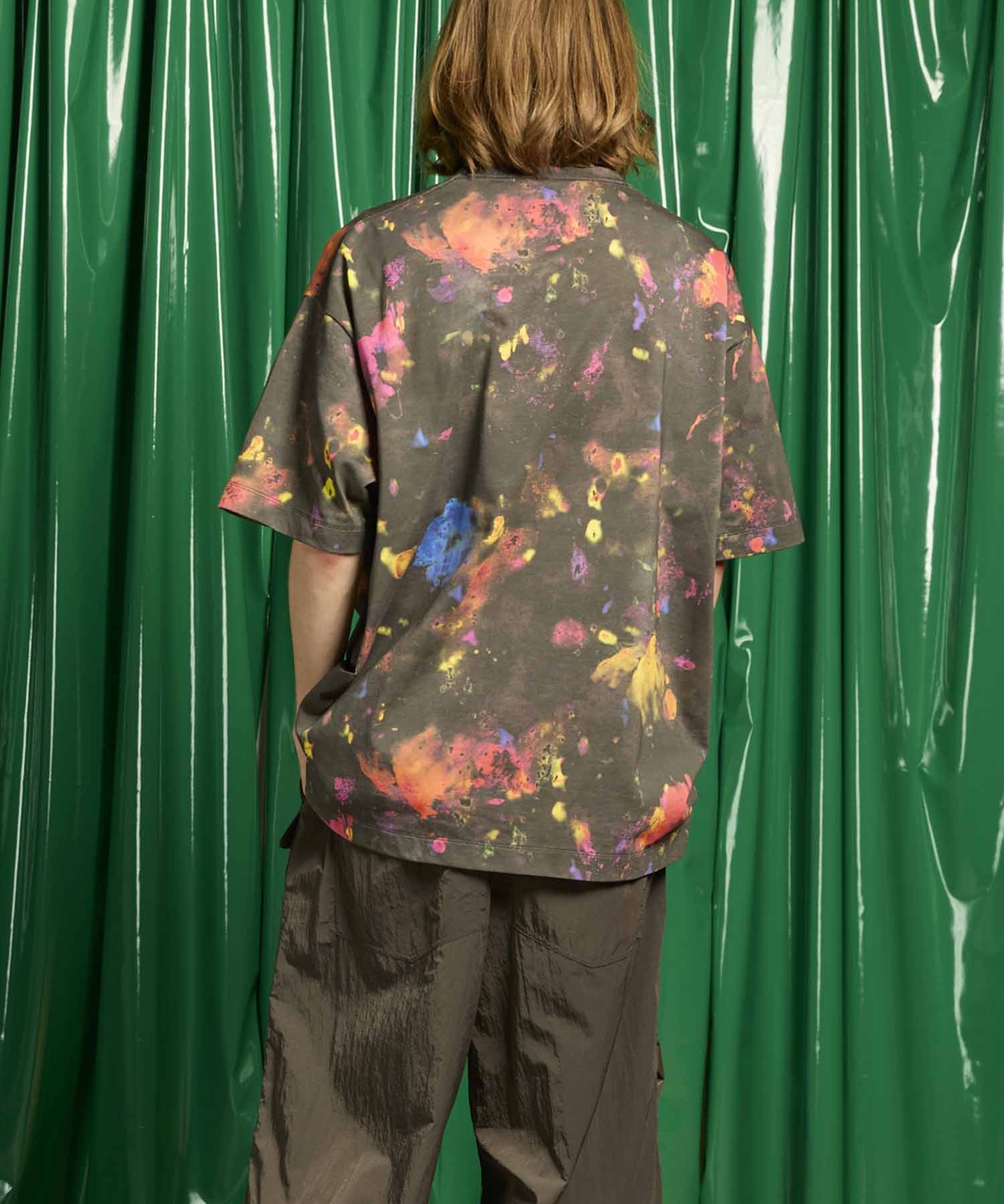 Flower Print Prime-Over Crew Neck T-Shirt