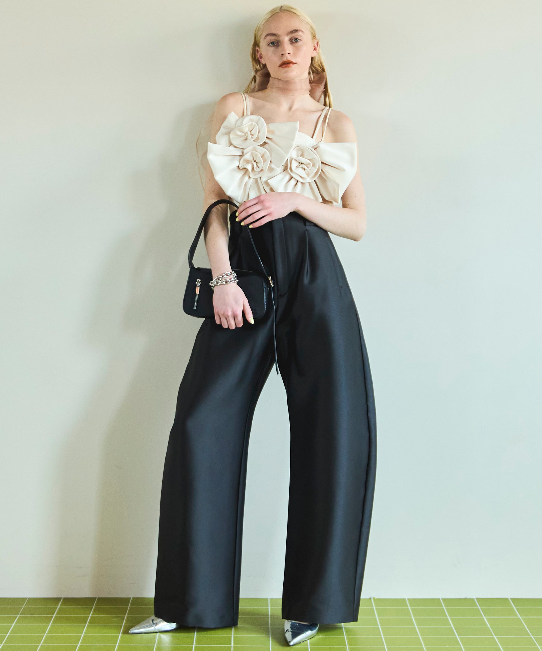 Rose Ribbon Motif Bustier