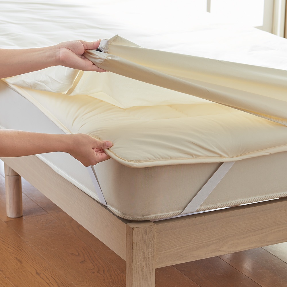 公式》03BASIC 洗えるベッドパッド キャメル100％ S(シングル) キナリ