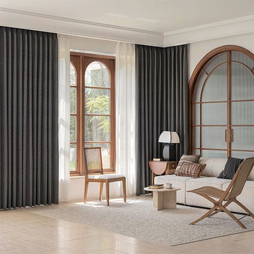 オーダー】遮光3級裏地付 モダン 幾何柄の形状記憶付 CJ33322