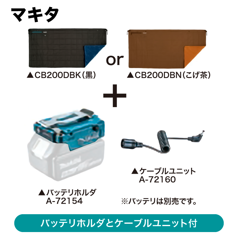 マキタ 充電式暖房ひざ掛け（バッテリホルダのセット