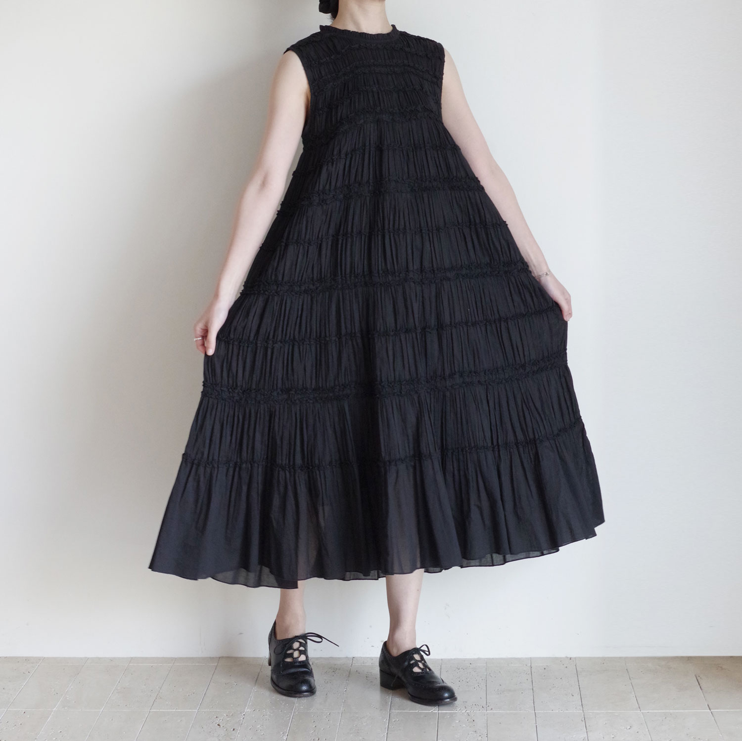Pheeta フィータ : Billi Dress シャーリングギャザーワンピース