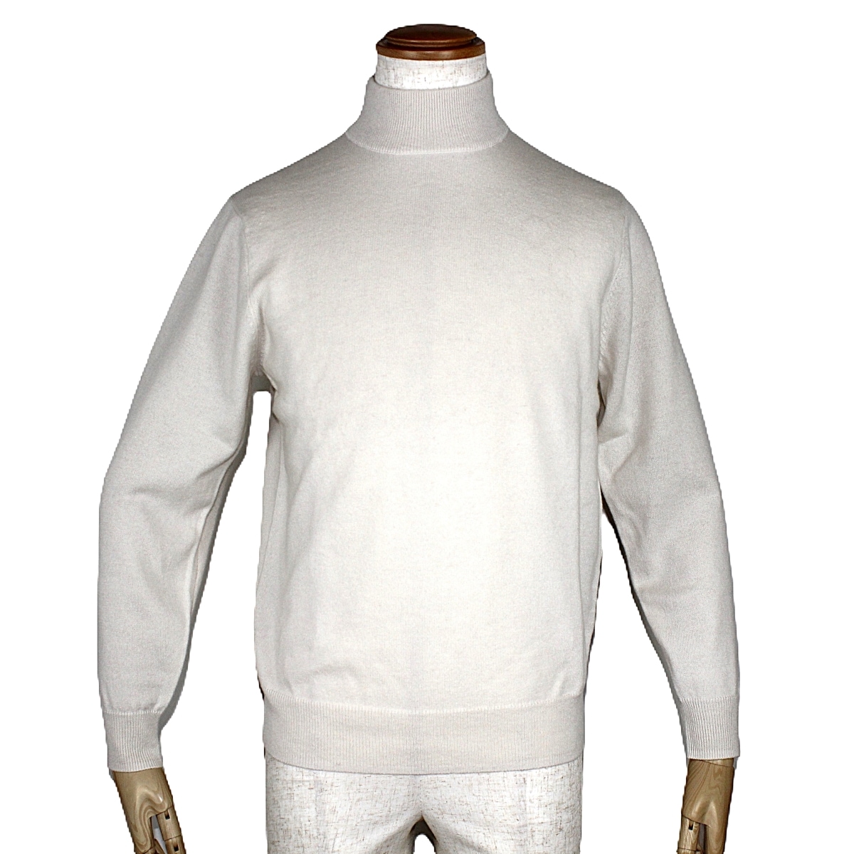 ALPHA（アルファー） カシミアモックネックニット ホワイト 長袖