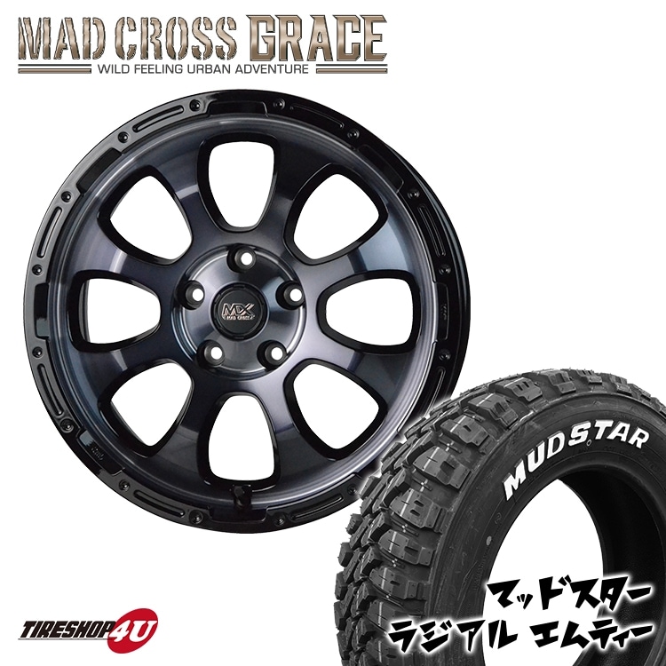 MAD CROSS GRACE 17x7.0J 5/114.3 +45 BKCBK TOYO OPEN COUNTRY R/T