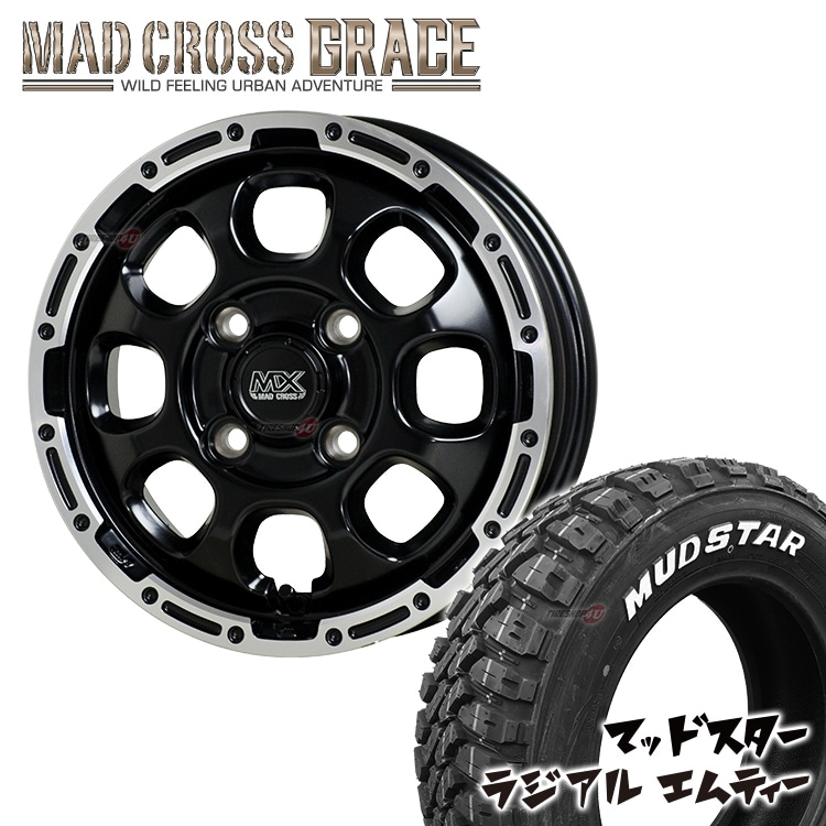MAD CROSS GRACE 16x7.0J 5/114.3 +38 GB/P MUDSTAR RADIAL M/T 205