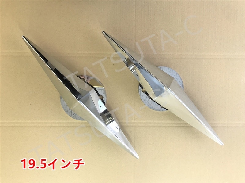 鏡面ステンレス 【19.5インチ】 一文字型 ホイールスピンナー 4穴 2個