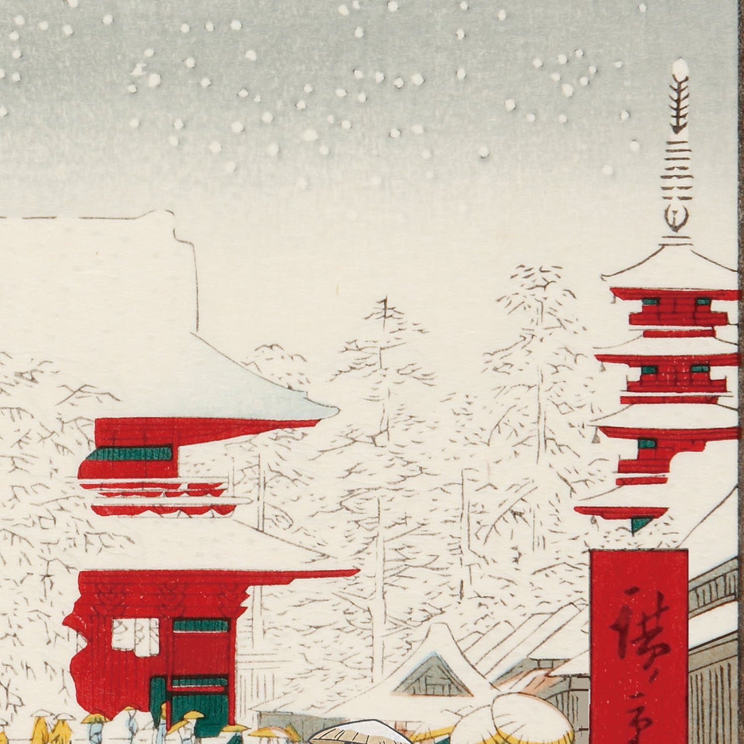 ドラえもん浮世絵木版画「名所江戸百景 浅草金龍山」｜浮世絵工房