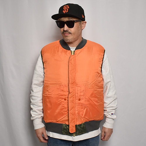 Customized MA-1 Cut Off Vest(MA-1カットオフベスト)オリーブ [a-6869