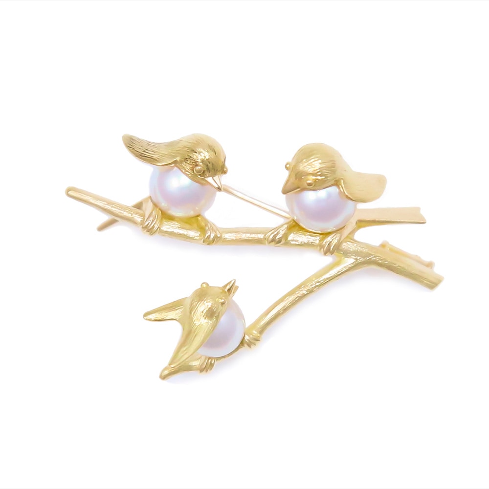 K18 スズメ3羽ブローチ | ブローチ | UYEDA JEWELLER ONLINE SHOP