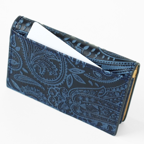 コーアイ KOI 名刺入れ 藍染レザー メンズ レディース 藍染型押 カード