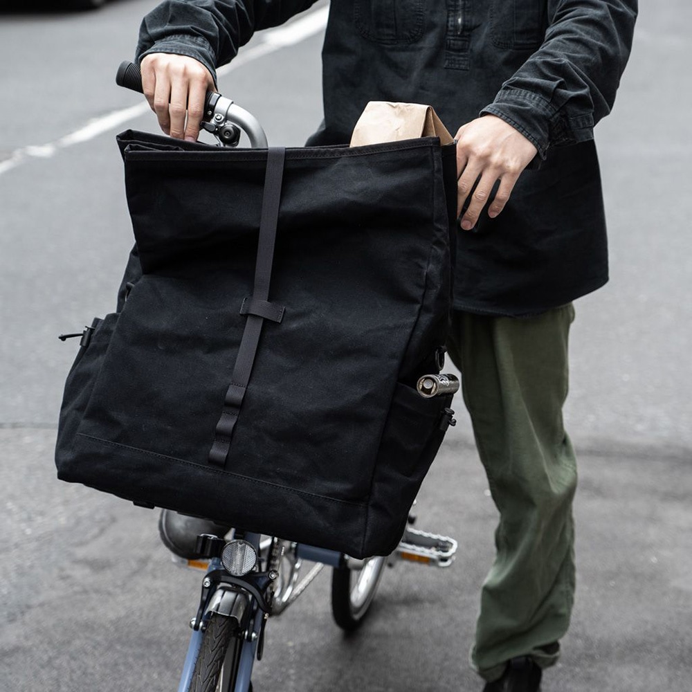 FAIRWEATHER front bag for brompton フレームなし wax black [フェア
