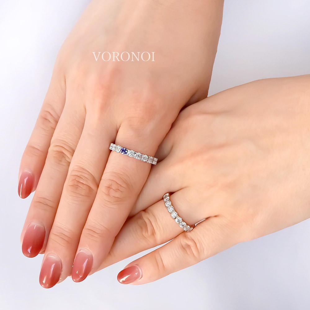 タンザナイト×モアサナイト K10 フルエタニティリング