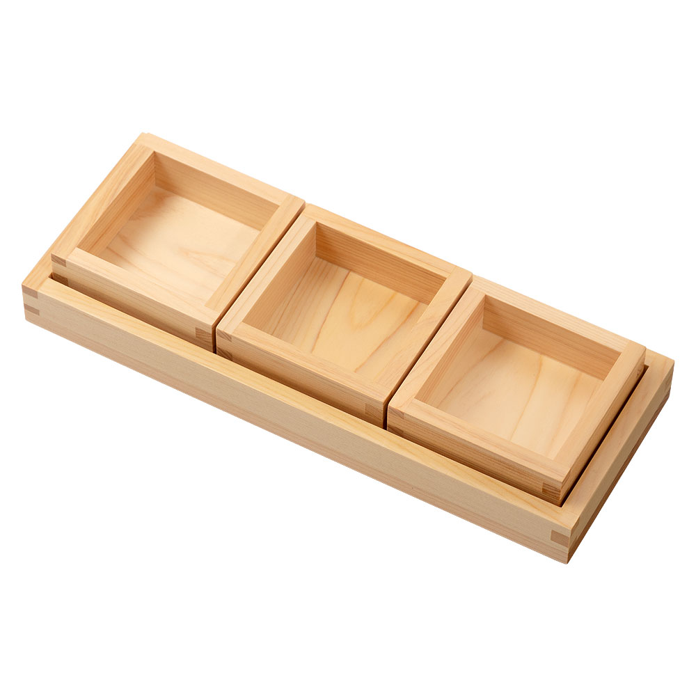 ますや 塗りの枡皿3個セット 岐阜県大垣市の檜製工芸品 | こだわりの