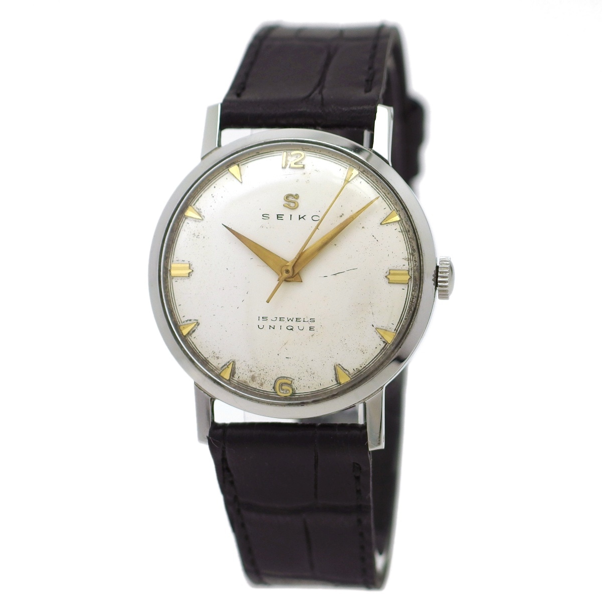 セイコー ユニーク Sマーク J13012 赤色機械 15石 手巻 OH済 昭和32年