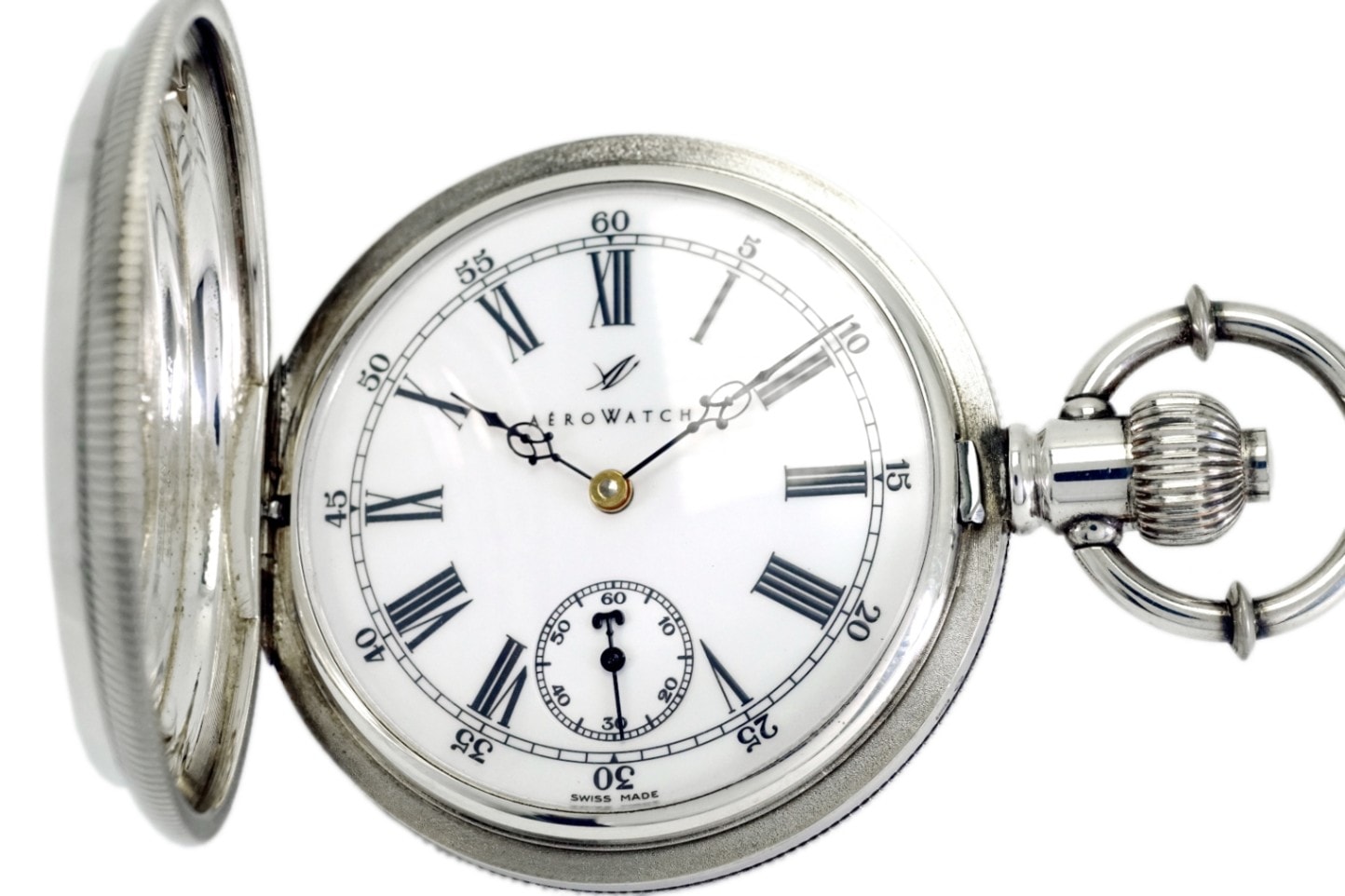 アエロ 懐中時計 ハンターケース シルバー925 ETA6498-1 17石 手巻 OH
