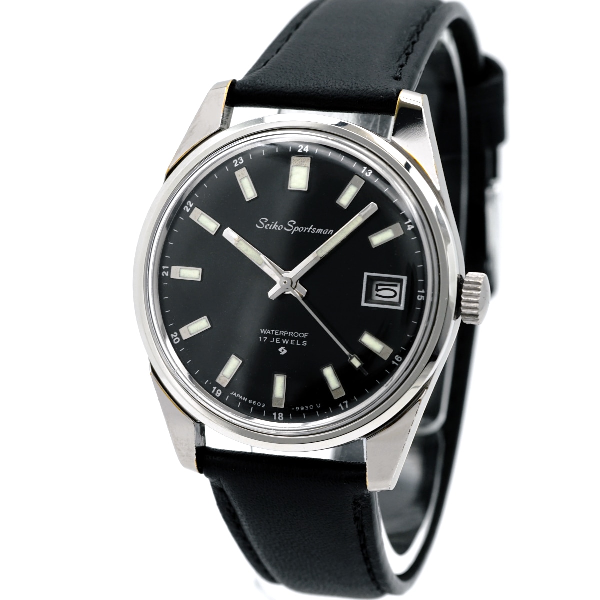 セイコー スポーツマン 6602-9982 ステンレスメッキ Cal.6602B 17石 手