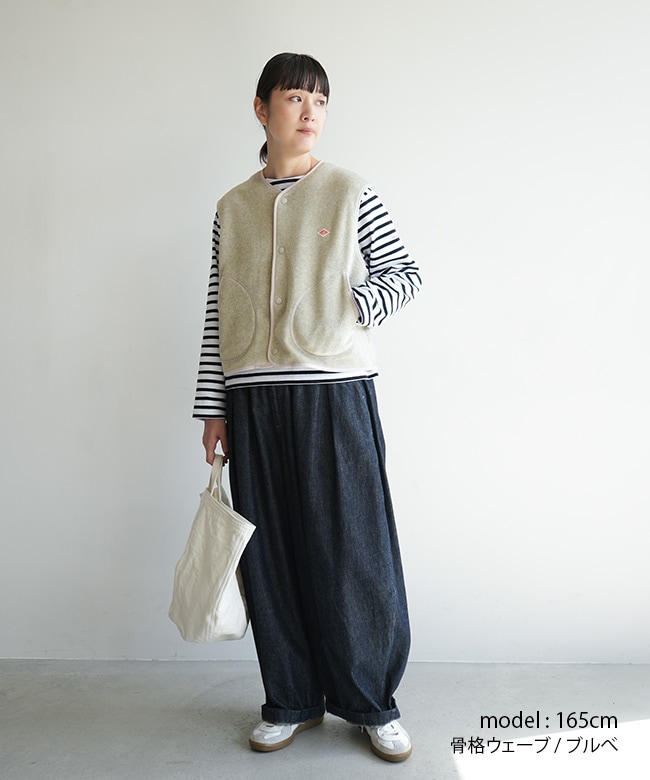 ◇[DT-A0521] DANTON(ダントン)フリース カラーレスベスト WOMEN