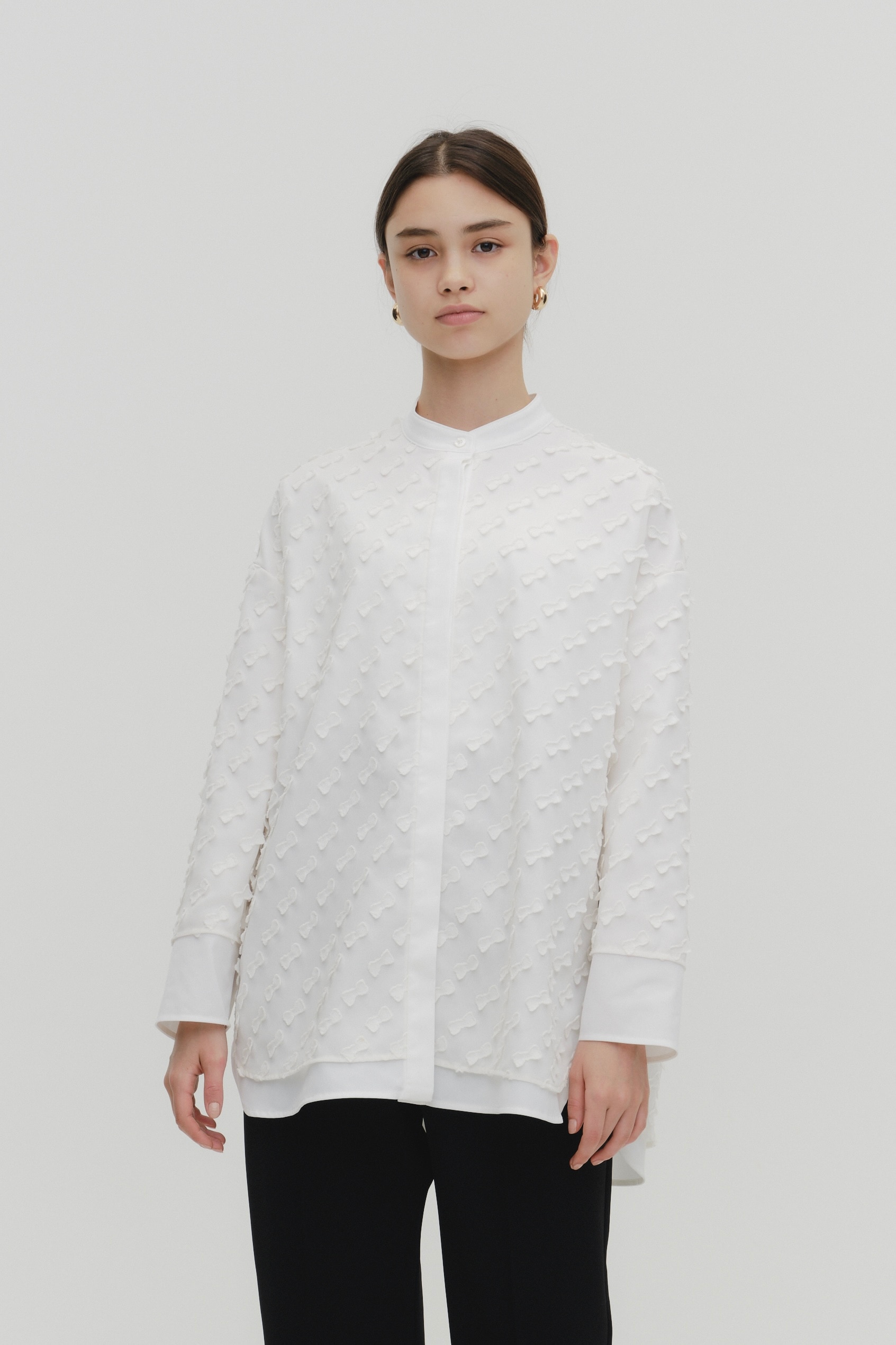 yori スプリングツイードライクブラウス 【公式通販】