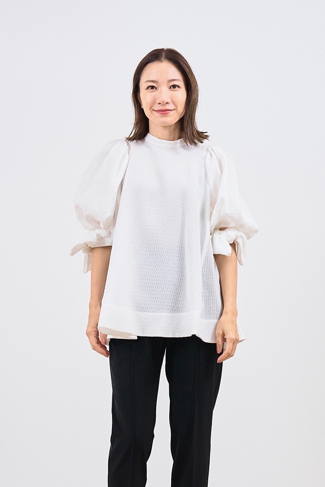 yori ヨリ shirocon リボンカフスブラウス 38