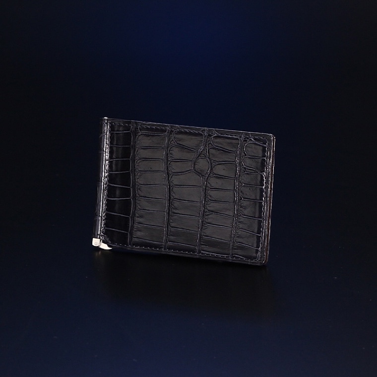 レザック Lesac クロコダイル本革マネークリップ BLACK BERRIE ｜ZONE