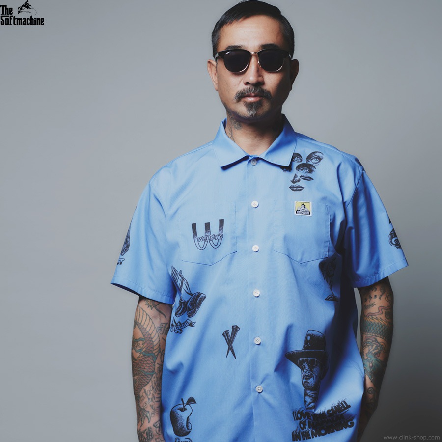 CLINK｜SOFTMACHINE SCRAWL SHIRTS S/S (BLUE)｜東京・吉祥寺