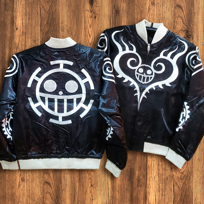 Lサイズ]トラファルガー・ロー タトゥー スカジャン/ブラック｜ONE