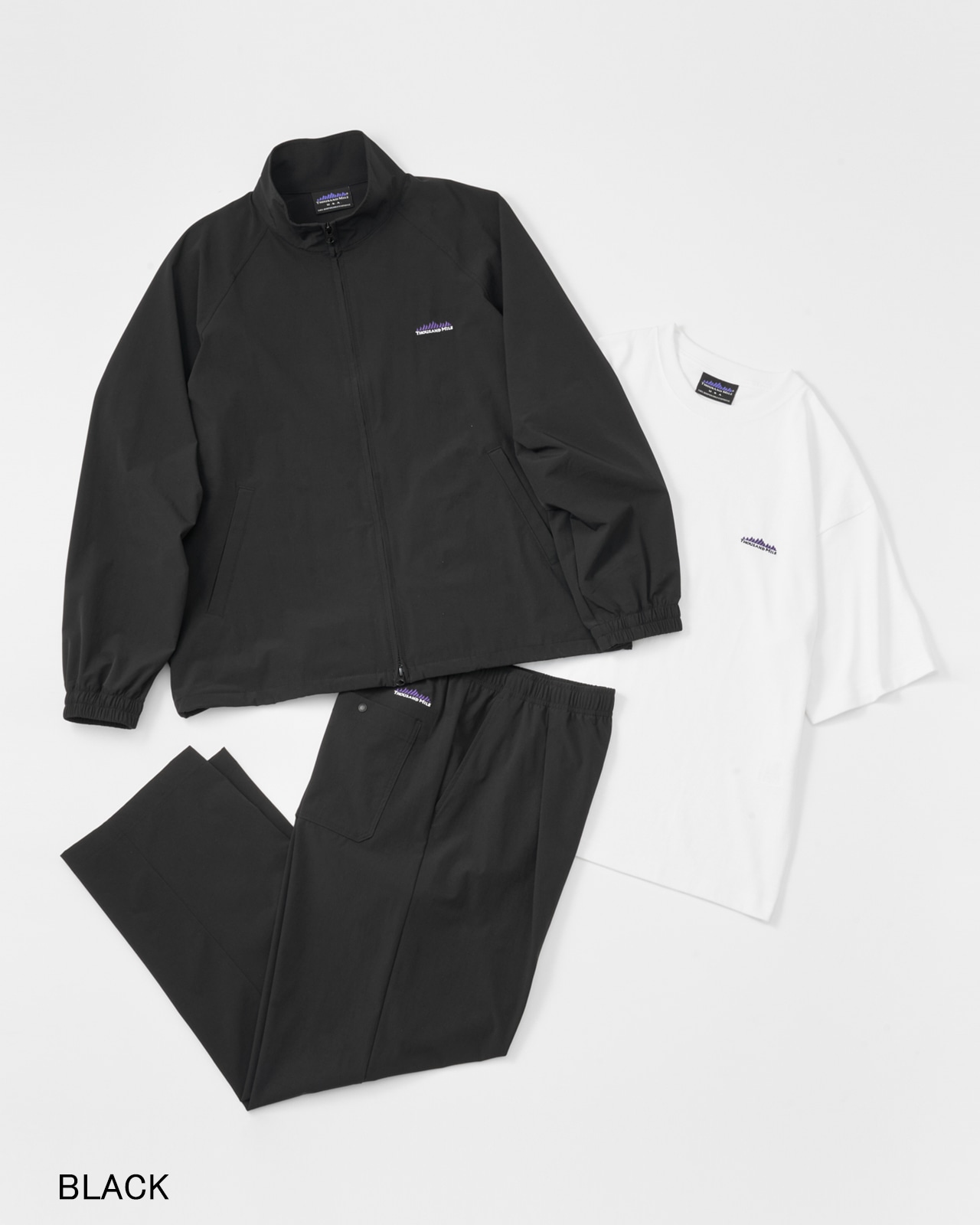 M's】ZIP BLOUSON＆T-SHIRT＆PANTS SET UP NYLON・POLYURETHANE/ジップ