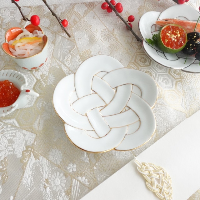 有田焼 金線梅結び 小皿 ｜ 四季折々のおしゃれな和食器通販サイト