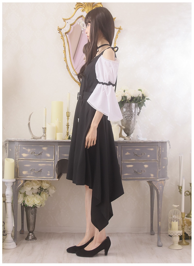 最短即日出荷】スクエアドレープの上品蝶々ワンピース＊Favorite