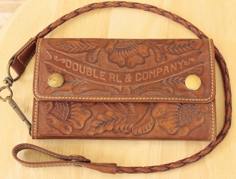 RRL / ダブルアールエル レザー カービング 長財布 ベジタブルタンニン