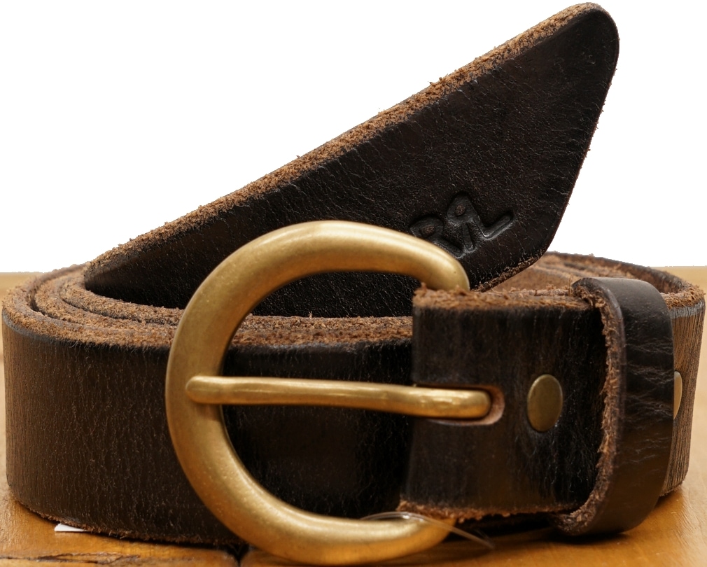 ダブルアールエル) RRL Terrance レザー ベルト ブラック 旧作