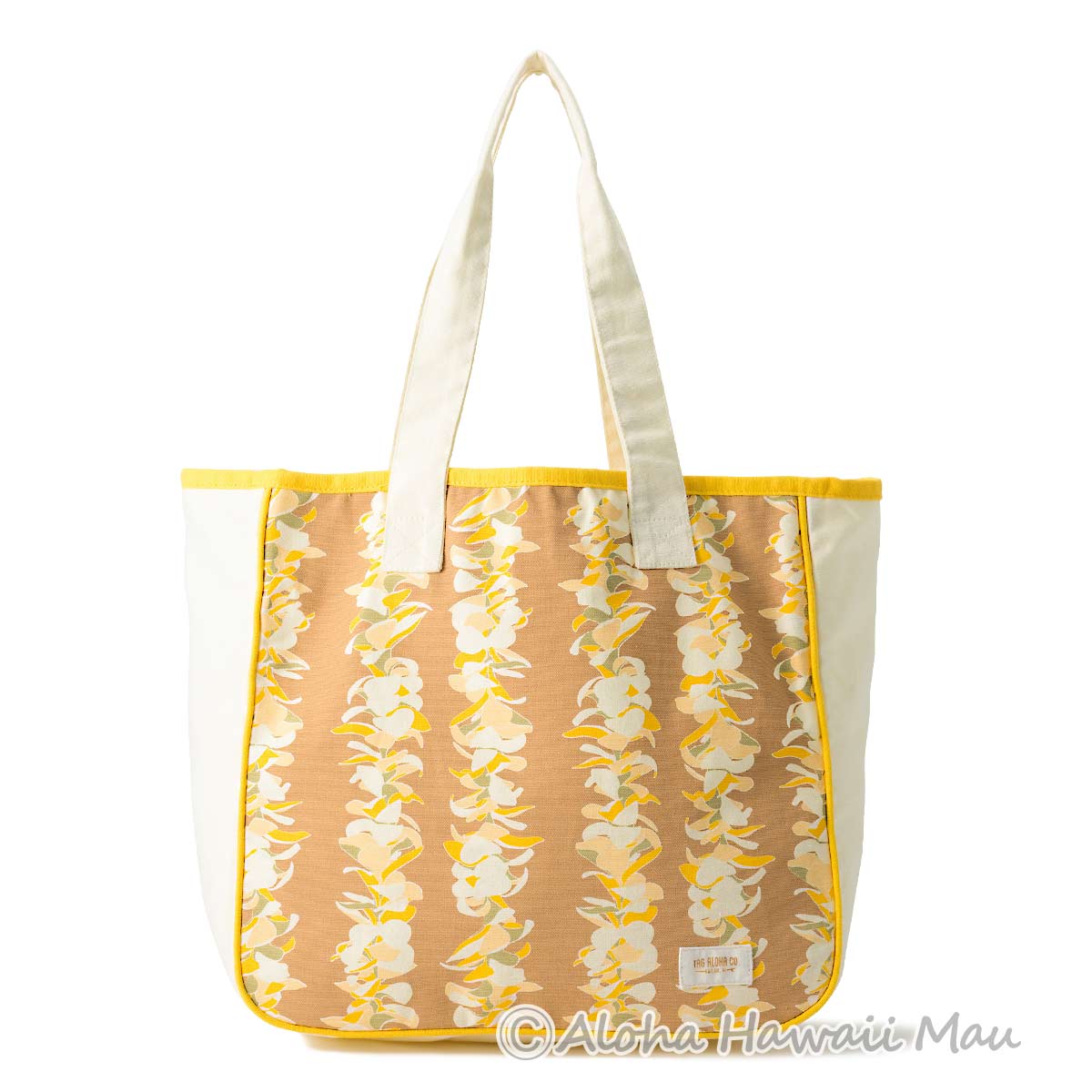 ハワイ限定〉ホールフーズマーケットトートバッグ プルメリアレイ柄