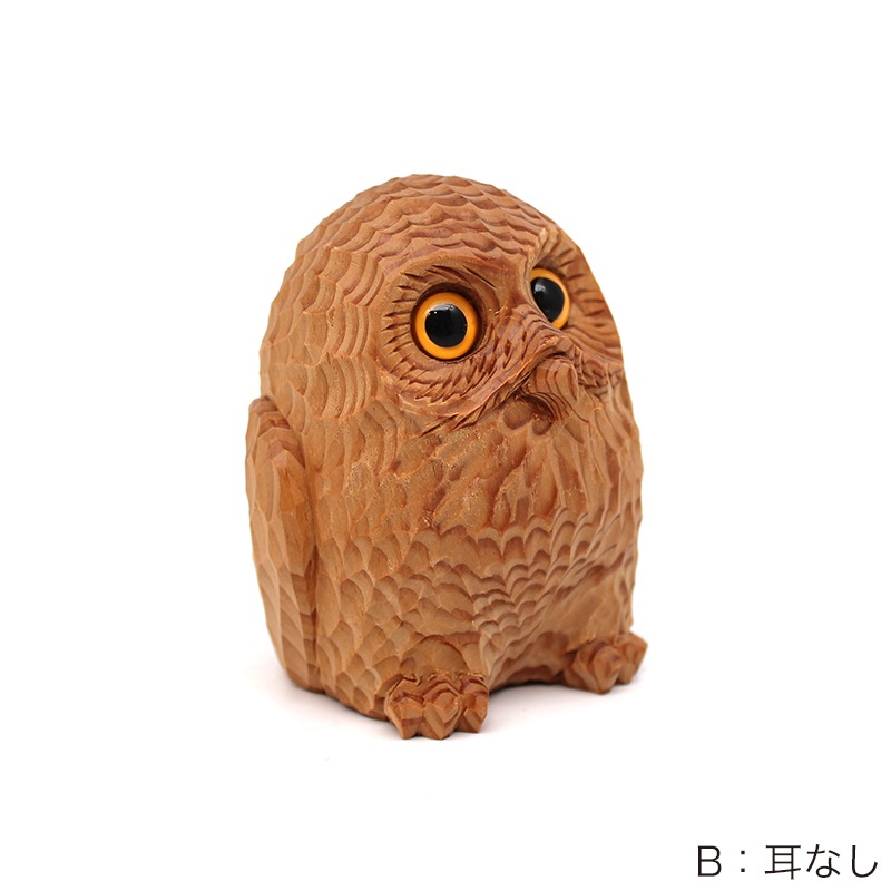 讃岐一刀彫梟（1.5号）耳あり・耳なし | 住,インテリア,オブジェ・BOX