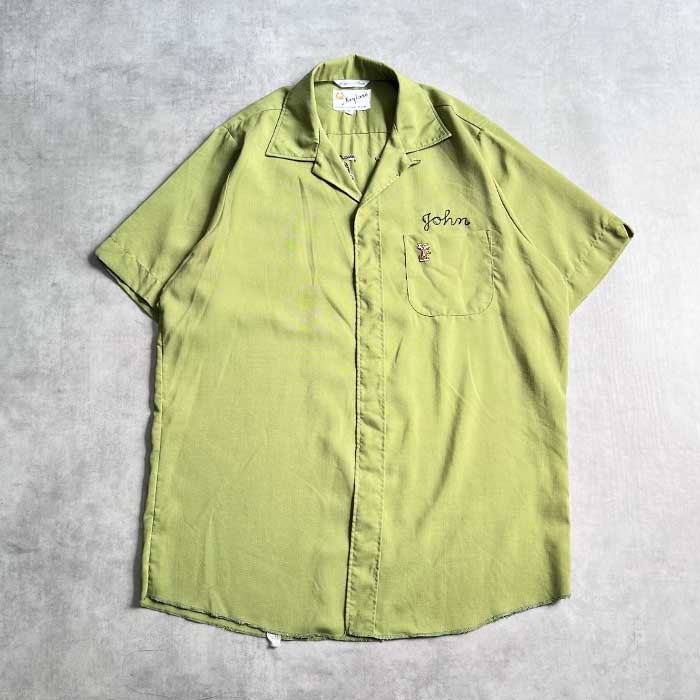 VINTAGE 60'S KING LOUIE BOWLING SHIRTS GREEN/M ヴィンテージ 60年代