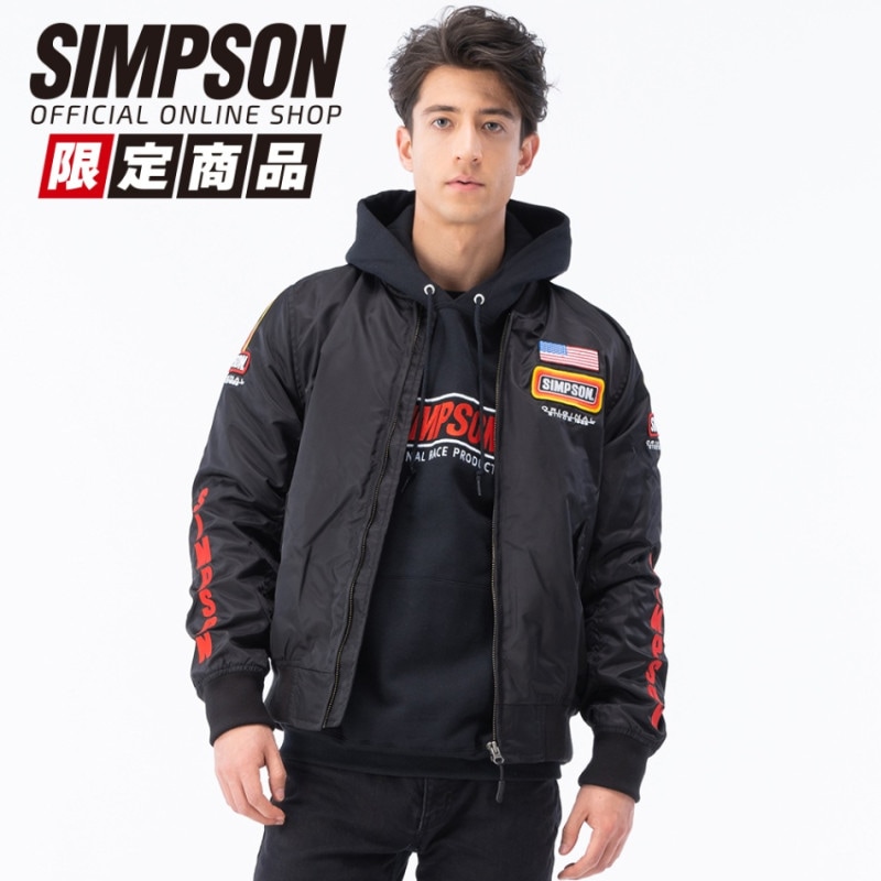 SIMSPON MA-1ジャケット 3L ブラック SIMSPON MA-1ジャケット 3L