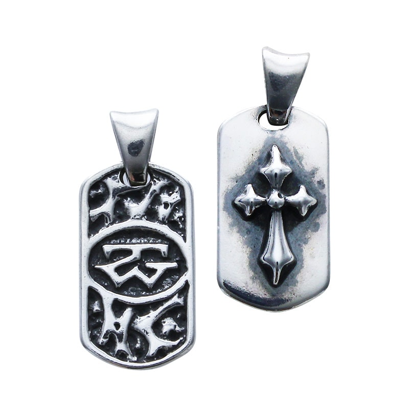 SMALL STRETCH DOG TAG WITH 1 SILVER SMALL ARROW CROSS | ドッグタグ