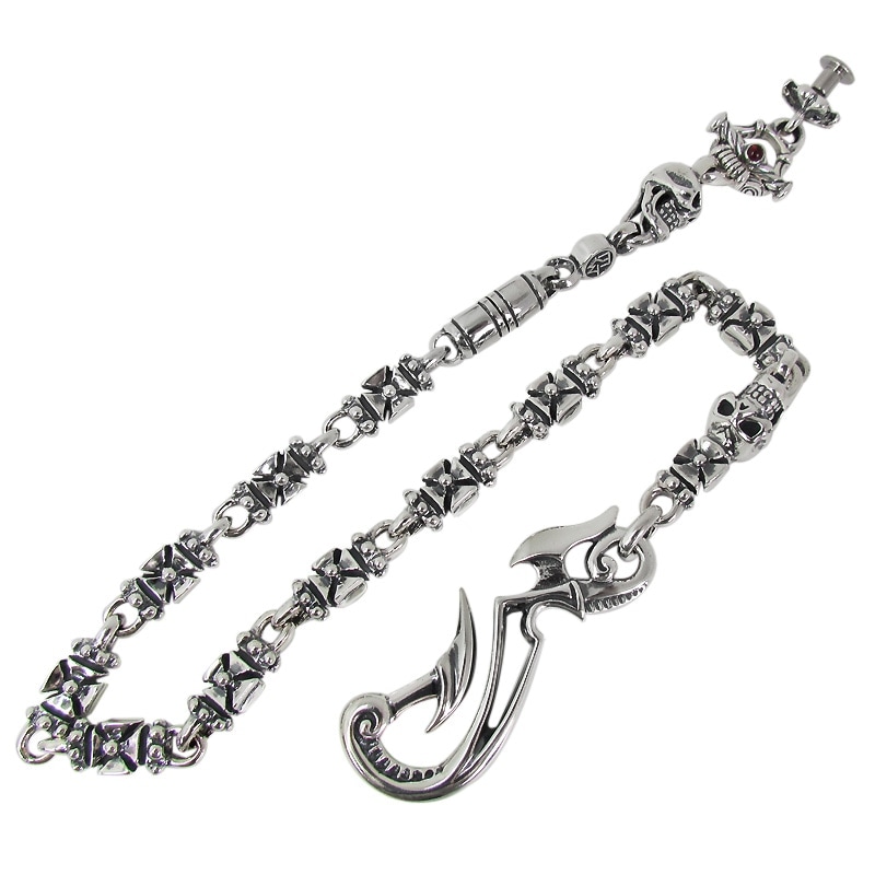 THUNDER HOOK - SKULL CROSS LINK WITH CROSS LINKS WALLET CHAIN WITH