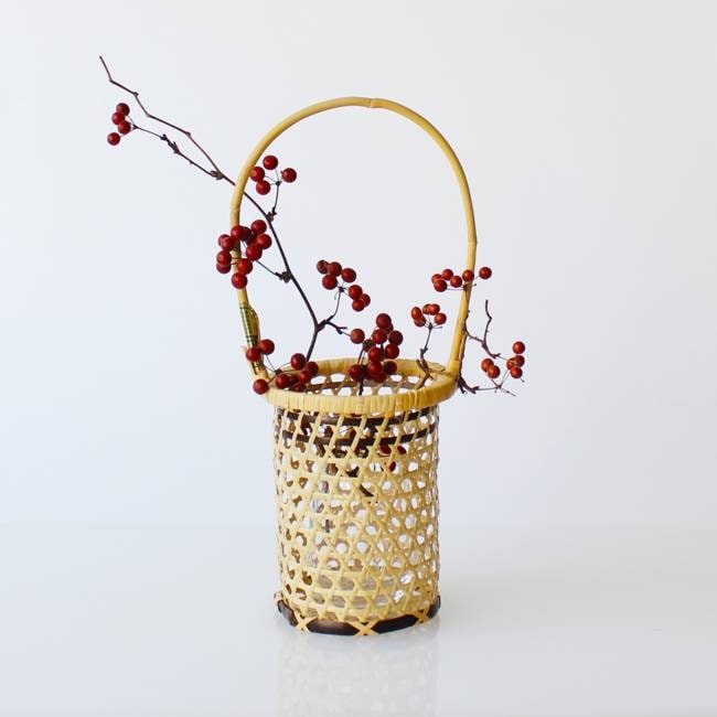 竹籠 竹かご 秋桜籠(こすもすかご） 小林ミドリ 竹細工 新潟産 | 工芸