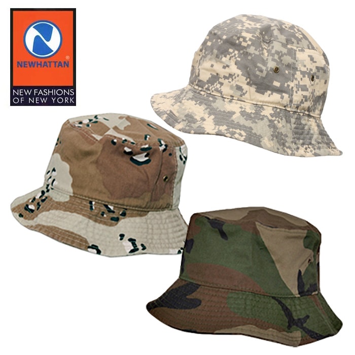 NEW HATTAN カモフラージュ バケットハット【ニューハッタン】メンズ