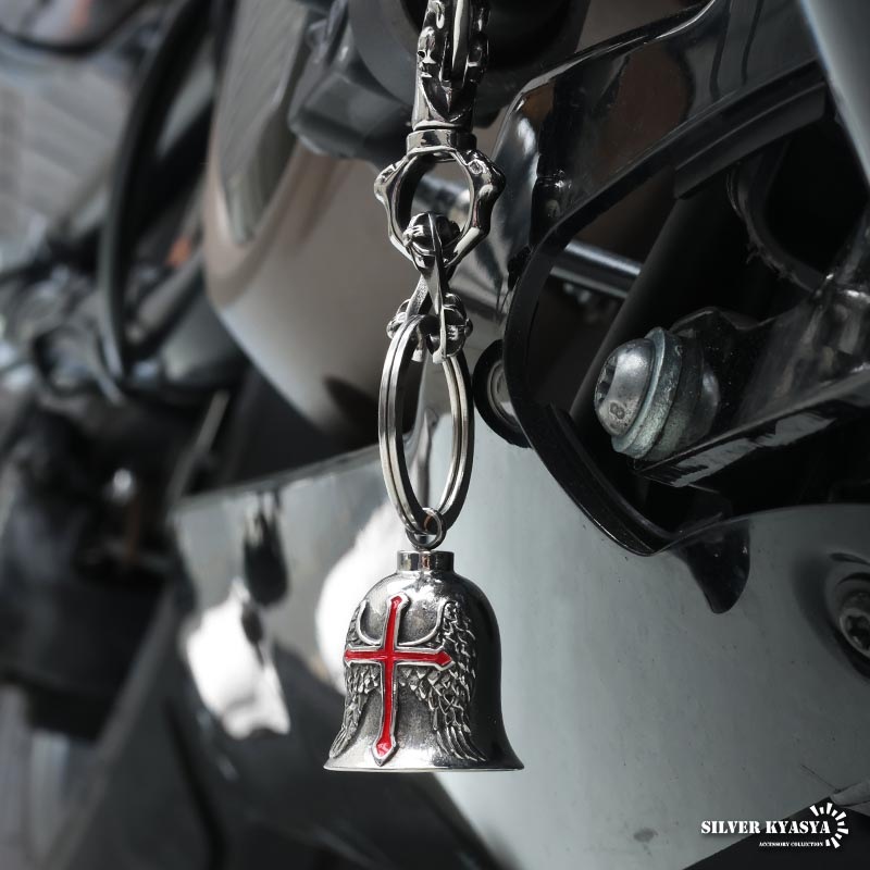 ステンレス ガーディアンベル レッドクロス クリップ付き [z054-z011