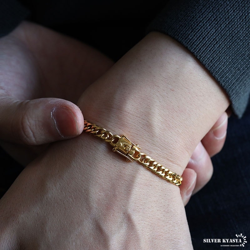 ステンレス製 ダブル喜平ブレスレット [b814-gold-6mm] | すべての商品